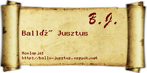 Balló Jusztus névjegykártya